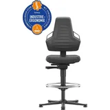 bimos Arbeitsdrehstuhl Nexxit Rl.Kunstlederpolster schwarz Griff blau 450-600mm BIMOS