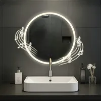 CLP Badspiegel Laconia mit Beleuchtung, Bluetooth-Lautsprecher, Anti-Beschlag Badezimmerspiegel, runder