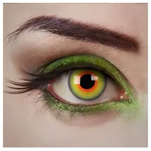 aricona Grün-Rote Kontaktlinsen Witchwood, 2 Stück - Farbige Halloween-Linsen ohne Stärke für Cosplay, Karneval, Fasching, Motto- und Kostüm-Partys