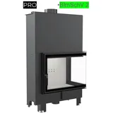 Wasserführender Kamineinsatz KRATKI MBA rechts 17 kW Ø 200 gebogenes Glas