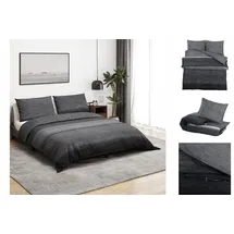 vidaXL Bettwäsche Set Dunkelgrau 220 x 240 cm + 80 x 80 cm