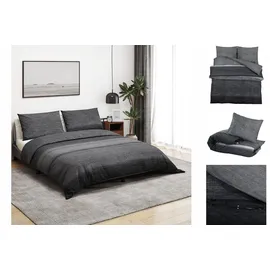 vidaXL Bettwäsche Set Dunkelgrau 220 x 240 cm + 80 x 80 cm
