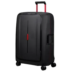 Hartschalen-Trolley SAMSONITE "ESSENS 75", Gr. B/H/T: 52cm x 75cm x 33cm 111 l, charcoal, rot, Polypropylen, Strukturmuster, modisch, Koffer, Reisekoffer Hartschalenkoffer Koffer für Flugreisen TSA-Schloss
