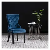 vidaXL Esszimmerstühle 2 Stk. Blau Samt