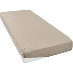 Spannbettlaken »Strawberry Edel Jersey, Premium Qualität in 115 g/m2, mit Gummizug, 50% Baumwolle 50% Polyester, nachhaltig, unterstützt die Initiative Cotton made in Africa, bügelfrei, trocknergeeignet, 48343202-0 beige 1 St.