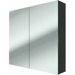 AcquaVapore Spiegelschrank Badspiegel Badezimmer Spiegel City 80cm schwarz JA mit 1x 5W LED-Strahler