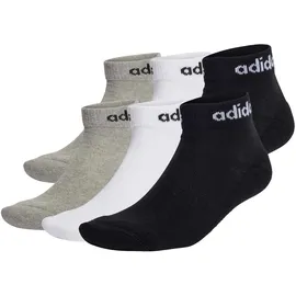 adidas Linear Cushioned Ankle Socken 6er Pack Schwarz/Grau/Weiß 43-45