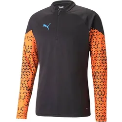 PUMA Herren Sweatshirt individualCUP Training 1/4, PUMA BLACK-ULTRA ORANGE, M