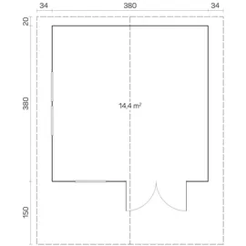 averto Enzo B 40 3,80 x 3,80 m natur
