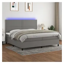 vidaXL Boxspringbett 200 x 200 cm Dunkelgrau