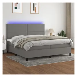 vidaXL Boxspringbett 200 x 200 cm Dunkelgrau