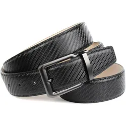 Ledergürtel ANTHONI CROWN, Damen, Gr. 100, schwarz, Leder, gemustert, Gürtel, in Karbondesign