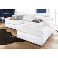 exxpo - sofa fashion Eckcouch Kunstleder 2-Sitzer Weiß