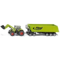 Claas Traktor mit Frontlader, Dolly und Fliegl Muldenkipper