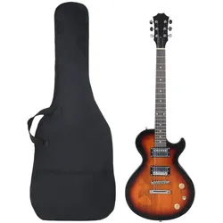 E-Gitarre für Anfänger mit Tasche Braun und Schwarz 4/4 39