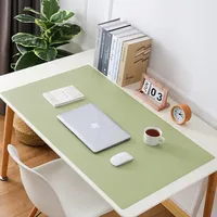 Luxuriöse Leder-Schreibtischunterlage, erweitertes Mauspad, langlebiges Büro, Zuhause, Schule, Tisch, Schreibtischunterlage, wasserdichter PU-Leder-Schreibtischschutz (Matcha-Grün, 60 x 80 cm)