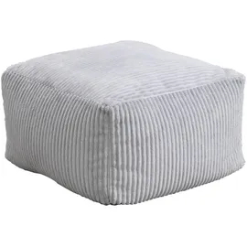 Home Deluxe - Sitzsack Hocker Cozy - Stoff: Samt Cord, Farbe: Hellgrau - Maße: 44 x 44 x 25 cm, inkl. Füllung I Sitzmöbel Bean Bag Sitzsäcke
