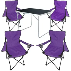 5-tlg Camping Set Gartenmöbel Campingtisch  4 Campingstuhl Klappstuhl