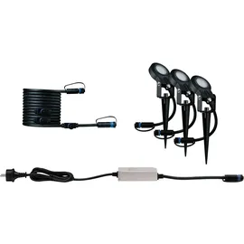 Paulmann Plug & Shine LED Spot Sting insect-friendly Anthrazit 3er-Set