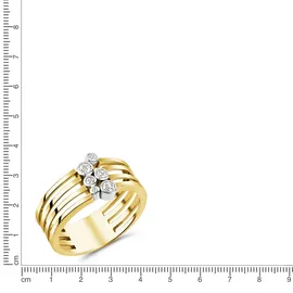 VIVANCE Fingerring VIVANCE "925/- Sterling Silber vergoldet bicolor" Gr. 62, bunt (mehrfarbig), Fingerringe, Damen, 062 (19,7), Silber 925 (Sterlingsilber), Fingerring