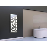 Badheizkörper Design Mosaik: 120x47cm 799 W, Edelstahl mattiert + Handtuchhalter