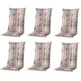 MADISON N.Y Hochlehnerauflage 8 x 48 x 6 cm taupe gestreift 6 St.