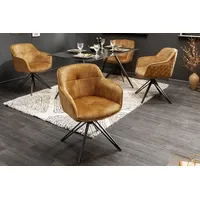 Riess-Ambiente Drehbarer Design Stuhl Euphoria Samt senfgelb