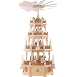 Erzgebirgische Volkskunst Richard Glässer GmbH Glässer Erzgebirge Pyramide Christi Geburt natur elektrisch H 59 cm