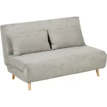 Homcom Schlafsofa, Klappbett mit Bettfunktion, Rückenkissen, Polstersofa mit Verstellbarer Rückenlehne, Samtoptik, 141 x 90 x 81 cm, Grau