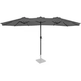 VONROC Premium Sonnenschirm Iseo 460x270cm - Robuster Sonnenschirm - Extra-groß – Grau – Inklusive Schutzhülle