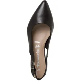 TAMARIS Damen Sling Pump mit Blockabsatz Leder, schwarz, 39 EU