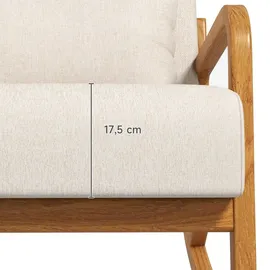 Homcom Schaukelsessel gepolstert Polyester 92 x 81,5 x 64,5 cm Creme mit Kissen