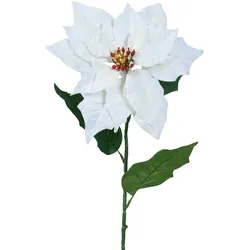 Künstlicher Weihnachtsstern mit Stiel 23x67cm - Kunstblumen Seidenblumen Dekoblumen Blumendeko Stielblumen Blumen Deko Hochzeit Weihnachtsdeko Weiß