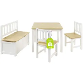 Bomi Kindersitzgruppe Anna onesize Kiefer massiv lackiert beige-weiß