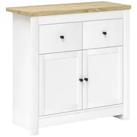Homcom Sideboard Weiß Karton, 35x80x79 cm, Wohnzimmer, Kommoden &