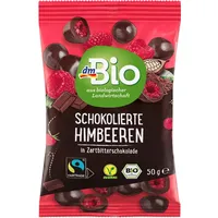 Schokolierte Himbeeren in Zartbitter