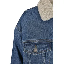 URBAN CLASSICS Oversized Sherpa Jeansjacke Clear Blue Washed 5XL