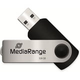 MediaRange USB 2.0 Speicherstick 128GB - Mini USB Flash-Laufwerk, bis zu 17 MB/s, Farbe Schwarz