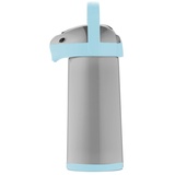 Helios Pump-Isolierkanne Airpot, 1,9 l grau/hellblau, Einhandbedienung
