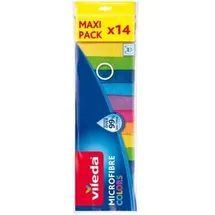 Vileda COLORS MAXI PACK Mikrofasertücher Polyester 60 °C waschbar, 14 St.