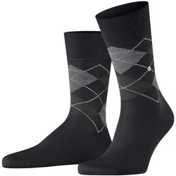 Burlington Herren Socken - Manchester, Rautenmuster, Bio-Baumwolle Schwarz 40-46