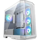 MSI MAG PANO M100R PZ White Micro-ATX PC-Gehäuse - 3 x 120 mm Reverse-Blade ARGB-Lüfter und 1 x 120 mm ARGB-Lüfter mit Hub, GPU-Ständer, Staubfilter, 33 mm Kabelführungsraum, USB Typ-C (20Gbps)