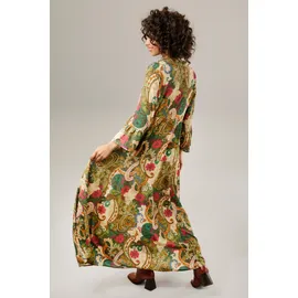 Aniston CASUAL Maxikleid Blumen/Paisley Grün/Orange/Pink/Schwarz 40