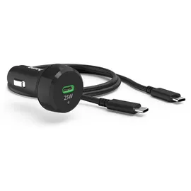 Hama Auto-Schnellladegerät mit Ladekabel USB-C, PD, 25 W, 1 m, Schwarz