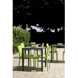 GRANDSOLEIL Brunch Gartentisch 80 x 80 x 75 cm Schwarz