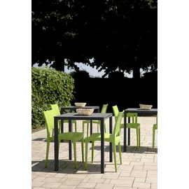GRANDSOLEIL Brunch Gartentisch 80 x 80 x 75 cm Schwarz