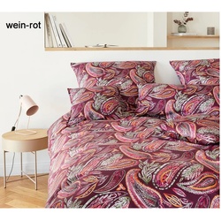 Elegante Bettwäsche Decoration - 155x220 cm + 80x80 cm	wein-rot