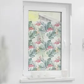 Lichtblick Fensterfolie selbstklebend, Sichtschutz, Flamingo Rosa Grün