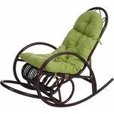 MCW Schaukelstuhl C40 Baumwolle/Polyester 58 x 110 x 58 cm Braun/Grün mit Wippstopper