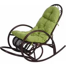 MCW Schaukelstuhl C40 Baumwolle/Polyester 58 x 110 x 58 cm Braun/Grün mit Wippstopper